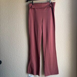 Skims Cotton Jersey Fold Over Pants Redwood Size L